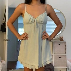 Pacsun Babydoll Dress in Sage Green